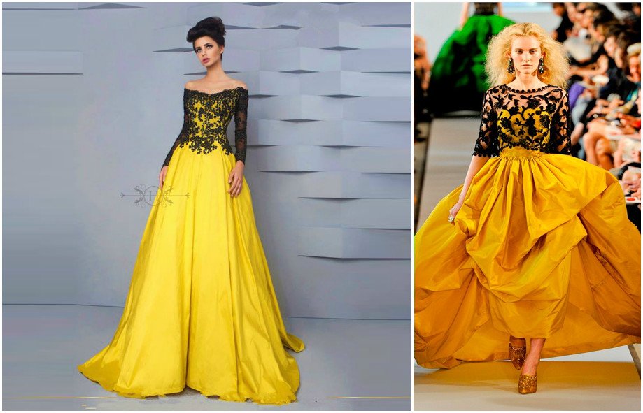 black-and-yellow-wedding-dress