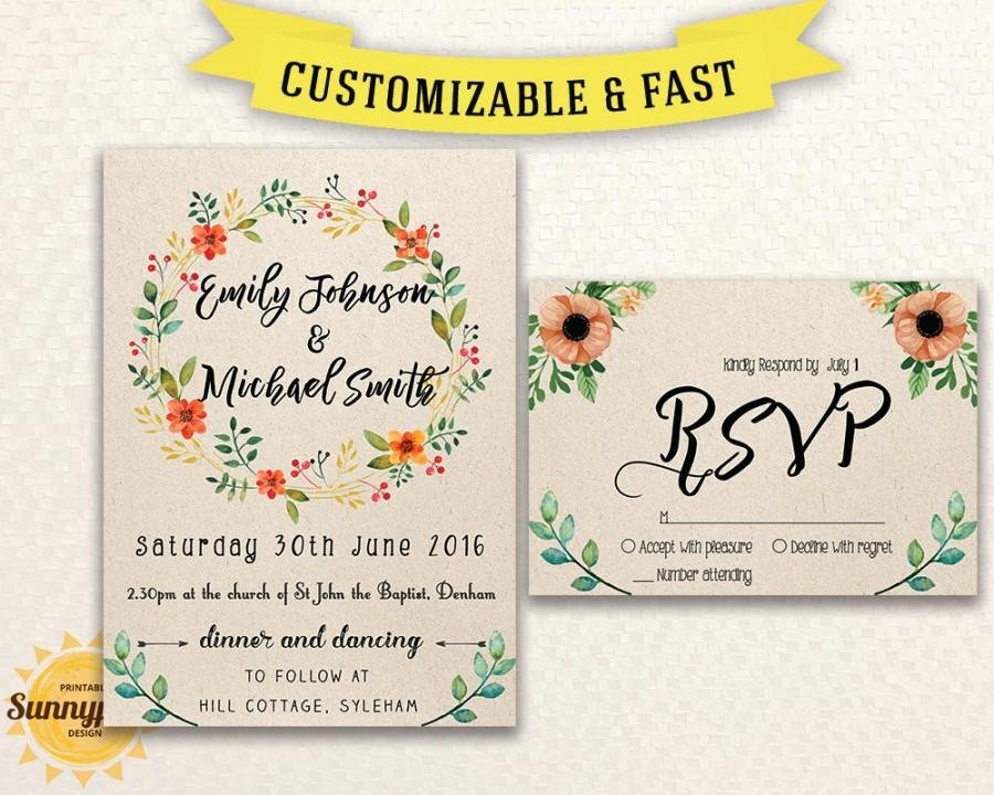 Rustic Wedding Invitation Templates