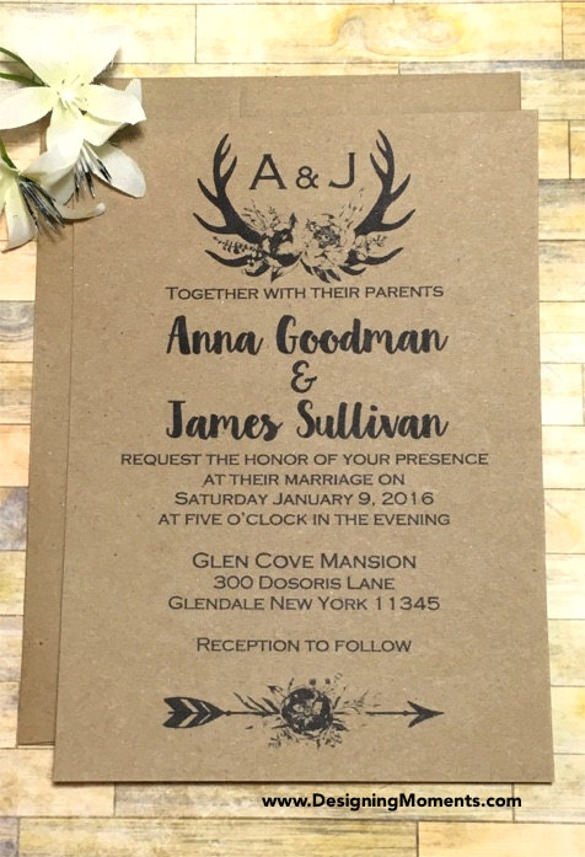 Rustic Wedding Invitations Templates