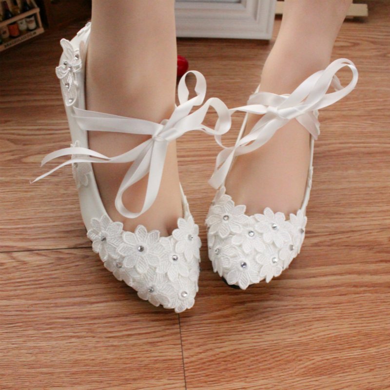 Wedding Ballet Flats With Ribbon