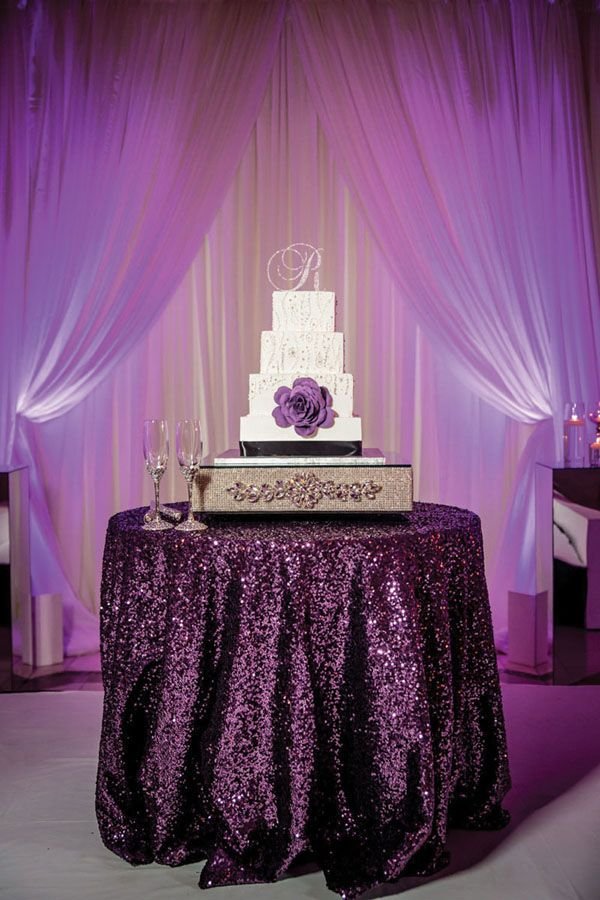 Eggplant And Silver Wedding Decorations