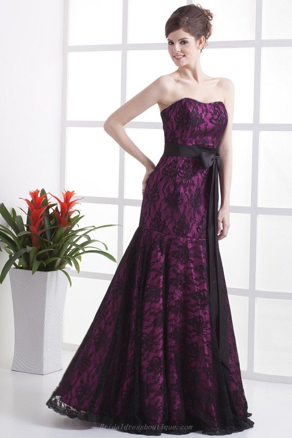 Purple Lace Wedding Dress