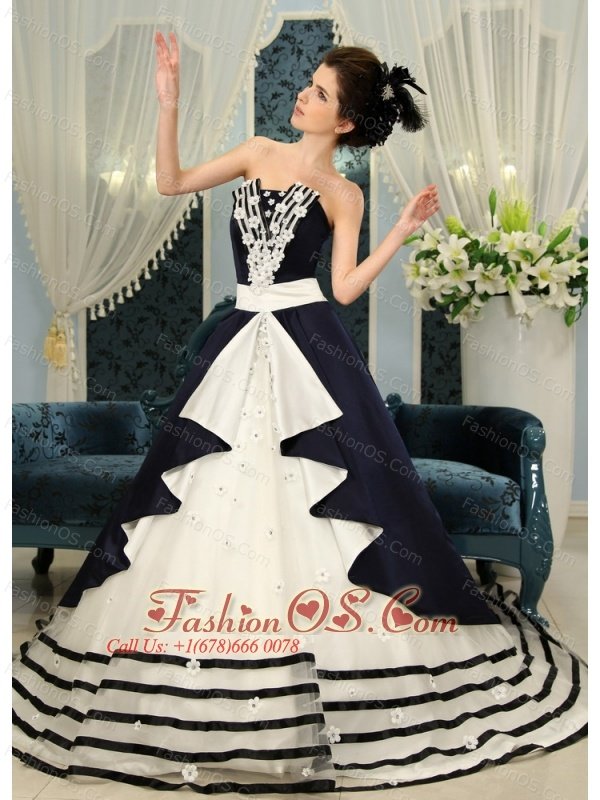 navy-blue-and-white-wedding-dress