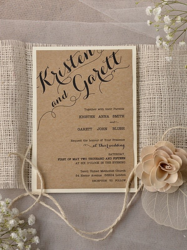 Cute Country Wedding Invitations Easy Craft Ideas