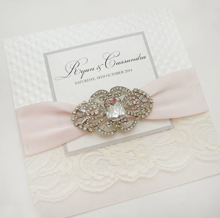 Elegant Wedding Invitations With Rhinestones 9