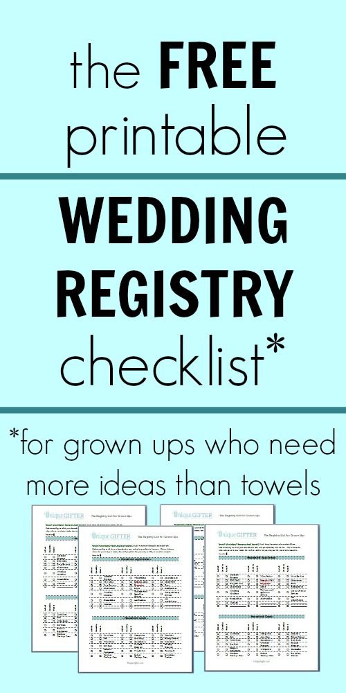free printable wedding registry checklist