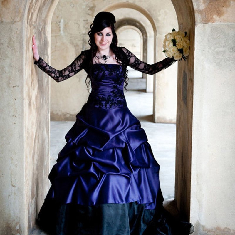 Black And Purple Wedding Dress