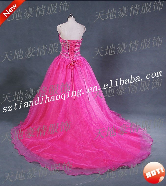 Pink And Red Wedding Dress