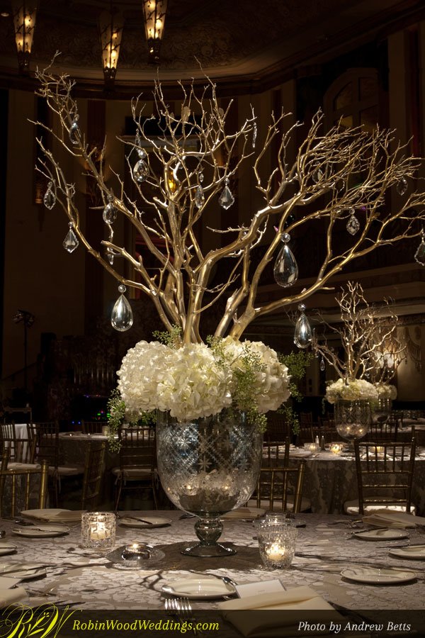 Gold Branches Wedding Centerpieces