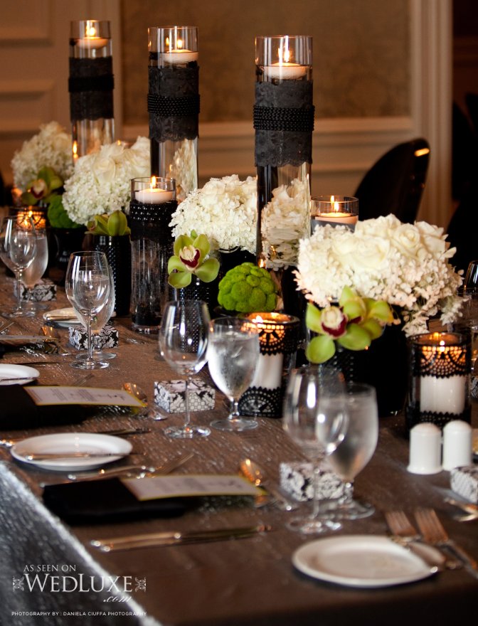 Black And Silver Wedding Reception