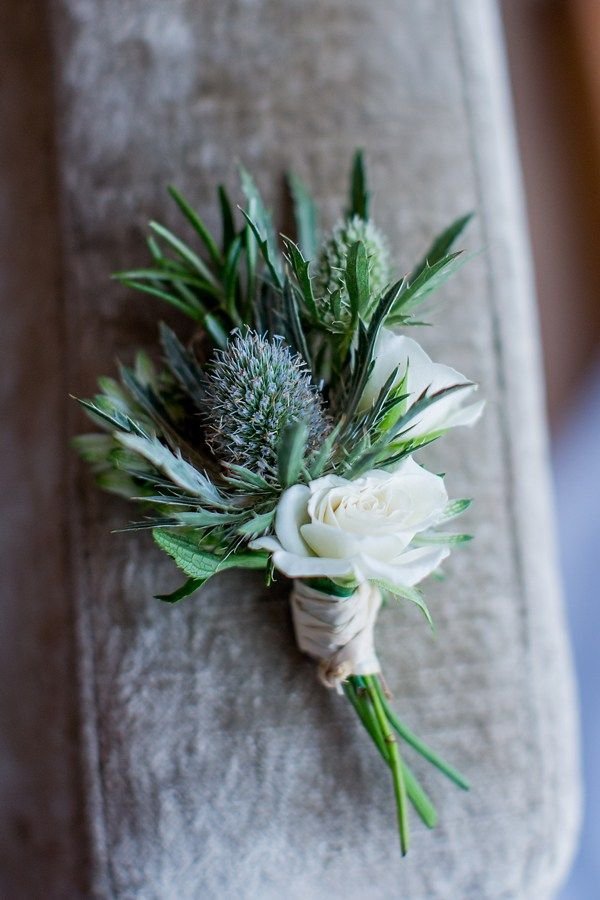 Blue Thistle Wedding Bouquet