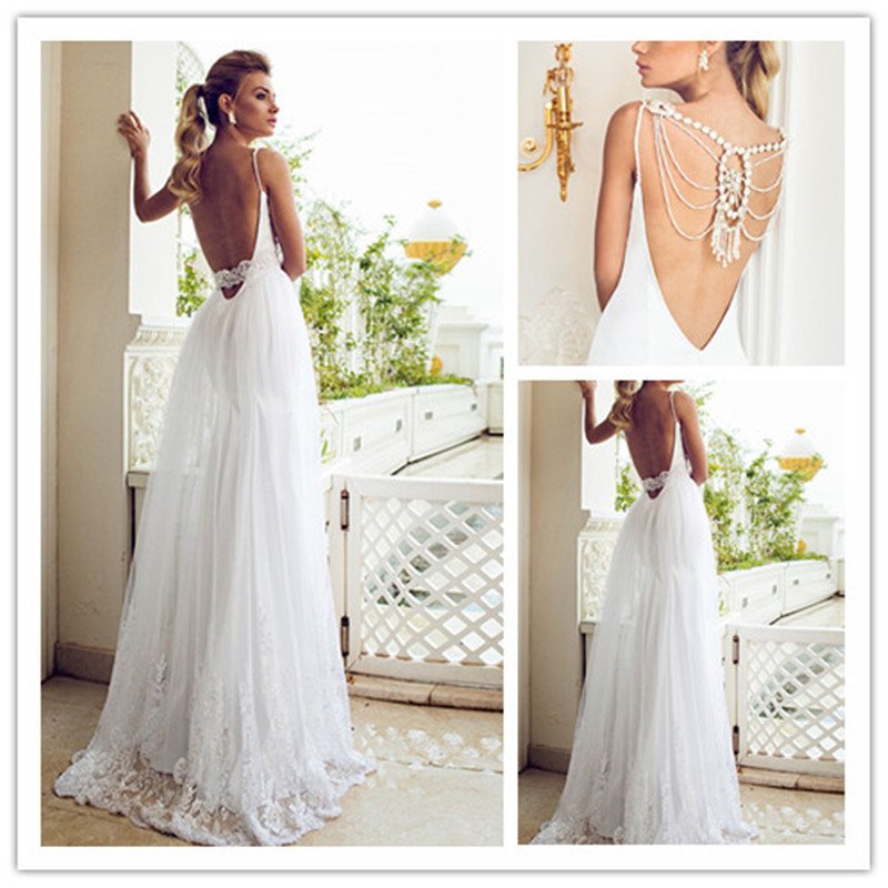 Backless Beach Wedding Dress