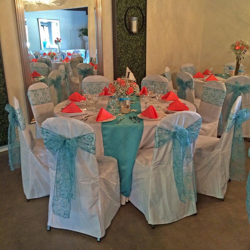 Coral And Turquoise Wedding Decorations