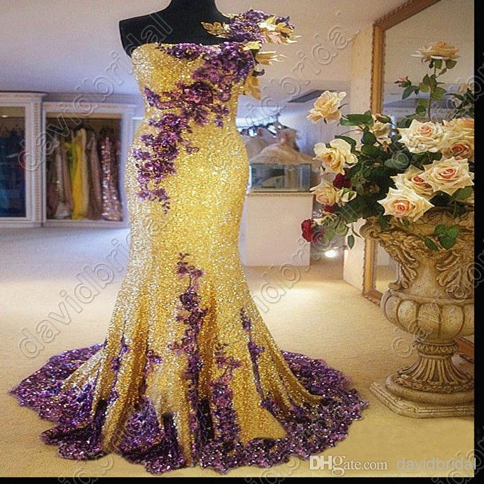 Purple And Gold Wedding Dress