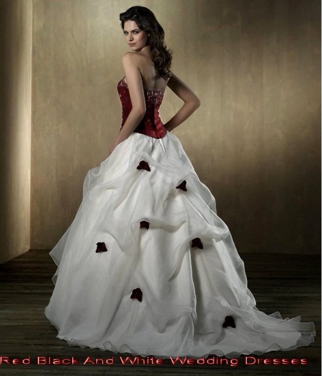 Red Black And White Wedding Dress