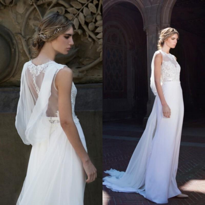 2016 Greek Goddess Wedding Dresses Spring Beach Bridal Gowns Lace
