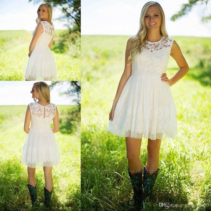 Western Wedding Dress Short