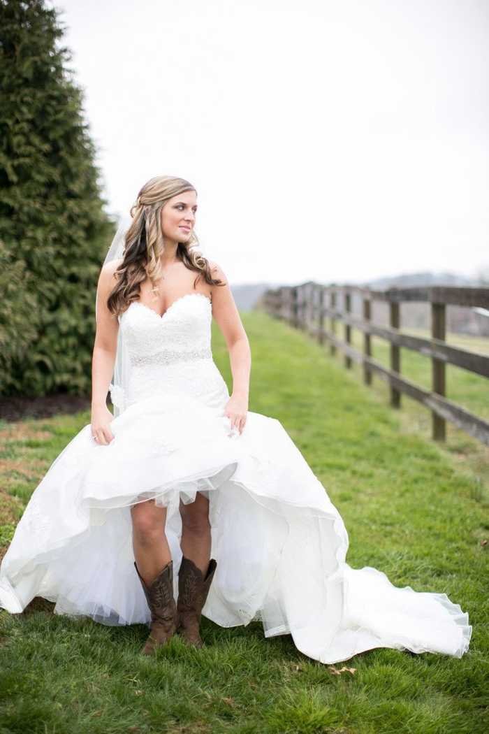 Cowboy Wedding Dresses Tea Length Fashion Dresses