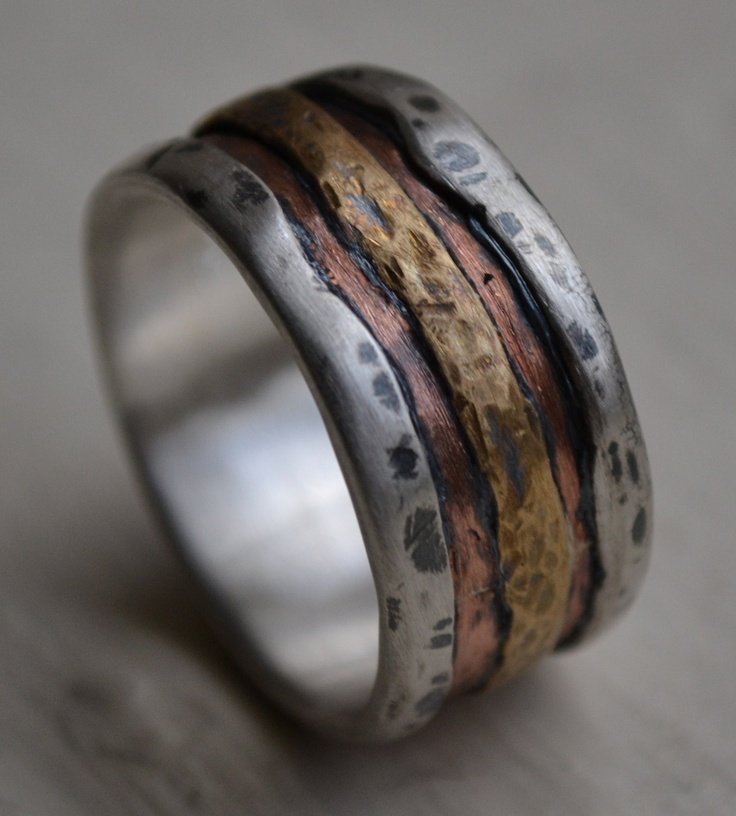 Copper Mens Wedding Band   Mens Country Wedding Bands  9835 5 