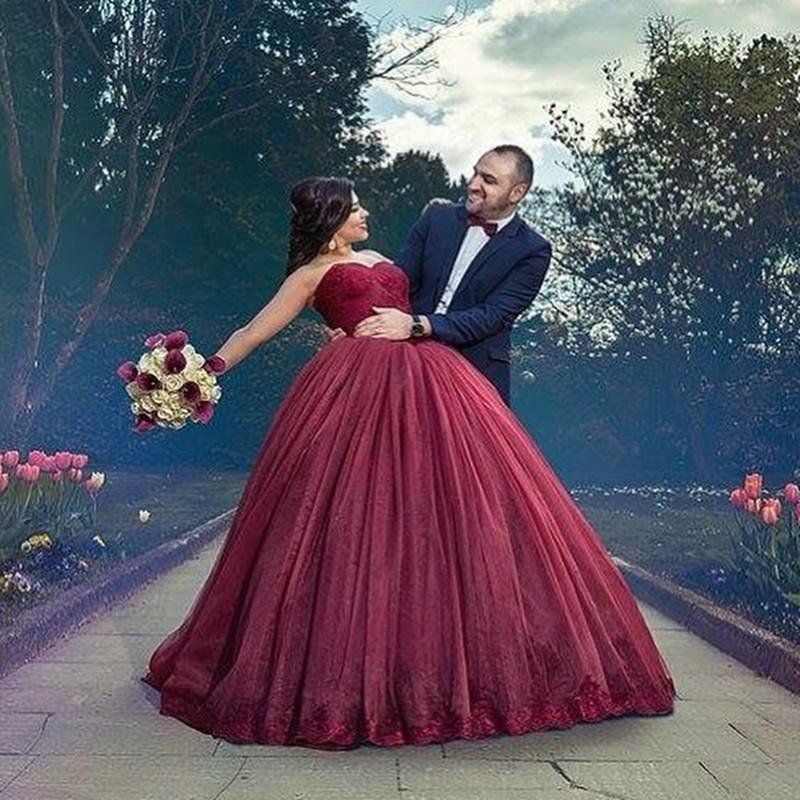 Maroon Wedding Dress