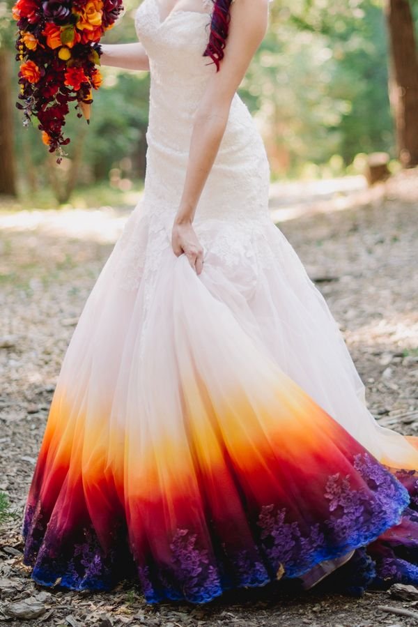 Fall Wedding Dress With Color