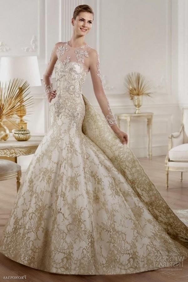 Gold And White Wedding Dress