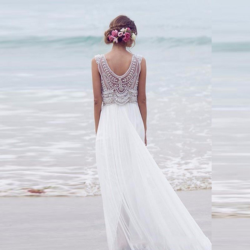 Bohemian Beach Wedding Dress 8571