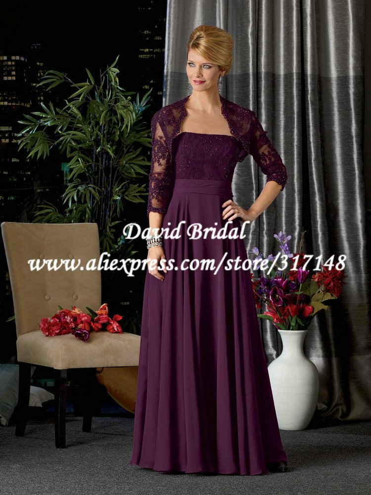 Mother Of The Bride Dresses Eggplant Color 8158