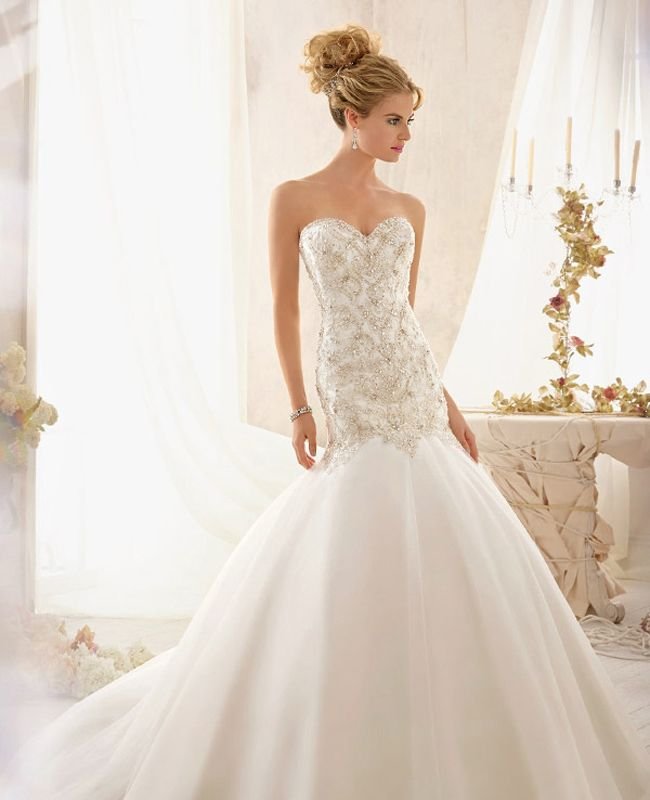 Asymmetrical Drop Waist Wedding Dresses