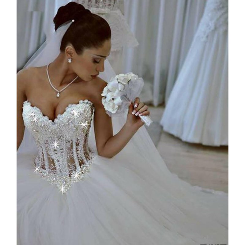See Through Corset Wedding Dress 8992