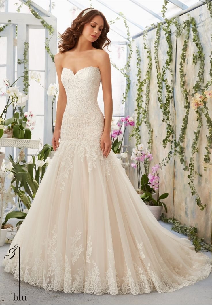 Drop Waist Chiffon Wedding Dress