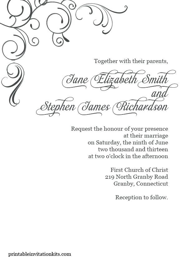 Blank Invitation Templates Free Printable