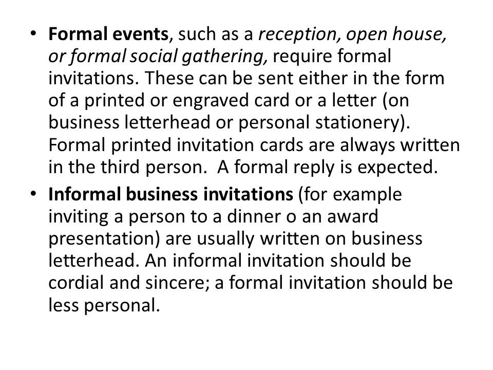 How To Reply To A Formal Invitation