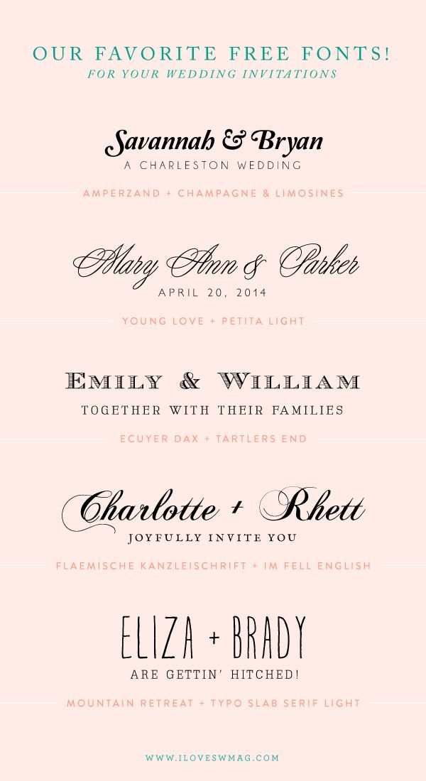 Good Font Combinations For Wedding Invitations 5706