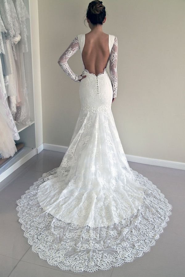 tight wedding dress with sleeves